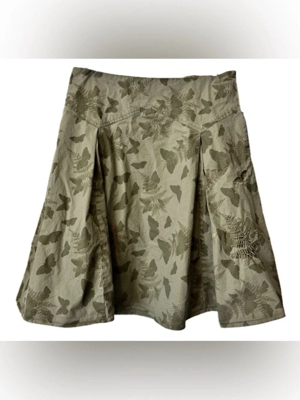Boxfresh Butterfly Fern Print A-Line Skirt Cottagecore Fairy Grunge Y2K M
